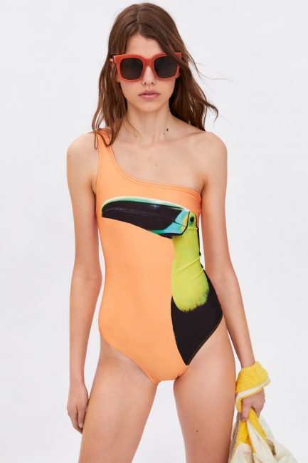 Costume intero monospalla Zara estate 2019 Costume intero monospalla Zara estate 2019