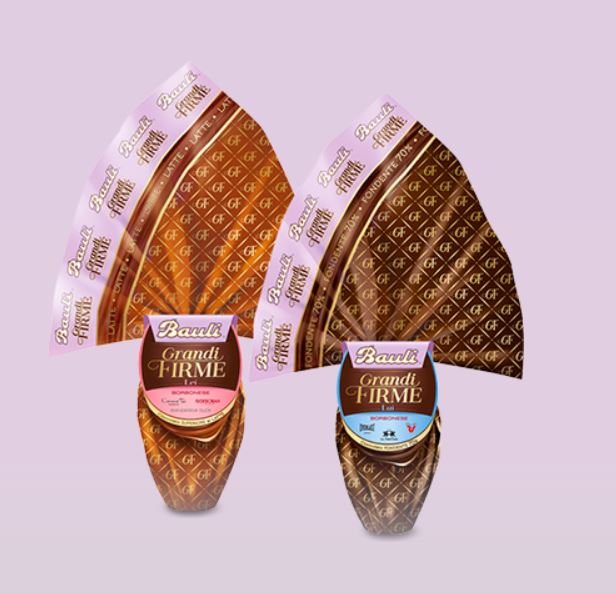 Uova di Pasqua Bauli Grandi Firme Lei e Lui 2019 da 365 gr