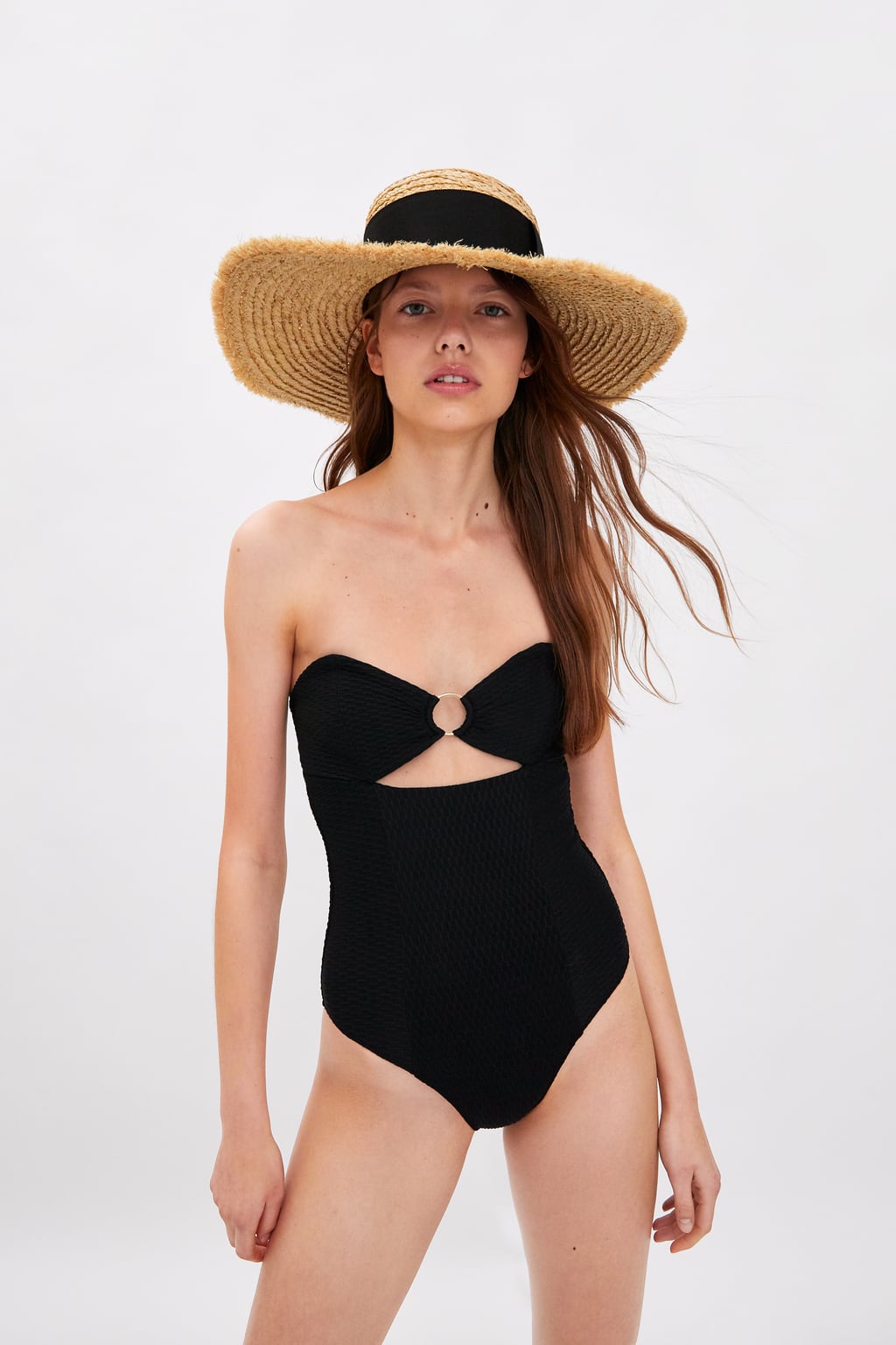 Zara costume intero a fascia estate 2019