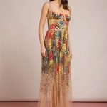 Abito lungo in tulle con paillettes Elisabetta Franchi estate 2019