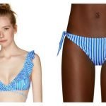 Bikini a righe a triangolo incrociato Benetton 2019