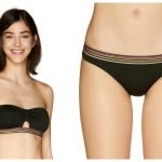 Bikini nero a fascia con elastico lurex estate 2019