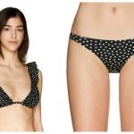 Bikini nero a pois bianchi Benetton estate 2019