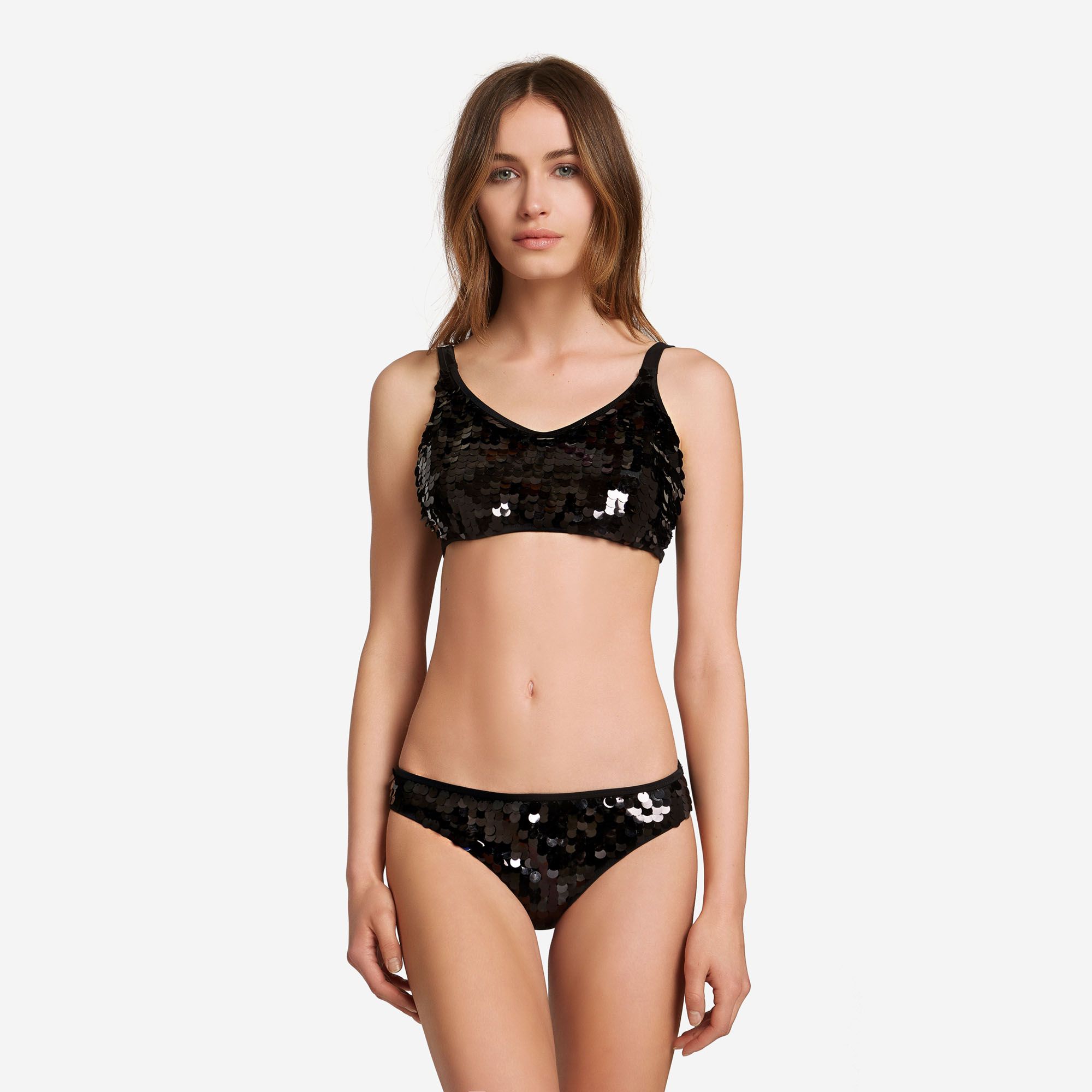 Bikini nero con paillettes Goldenpoint estate 2019