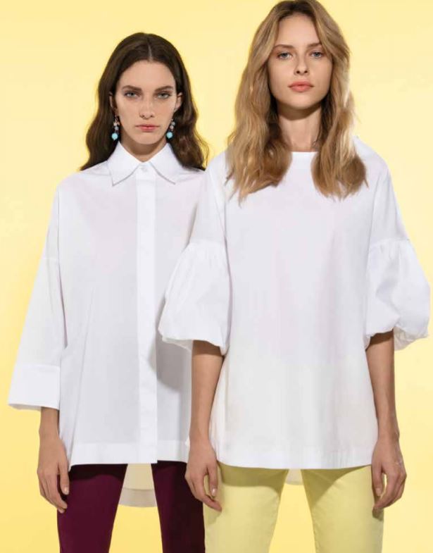Blusa e Camicia in cotone bianco catalogo Nara Camicie primavera estate 2019