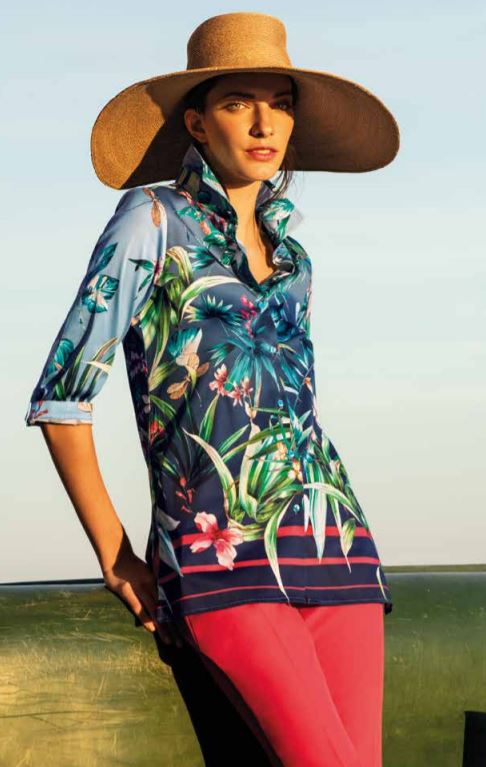 Camicetta Nara Camicie stampa tropicale primavera estate 2019