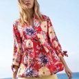 Camicia rossa a fiori estate 2019