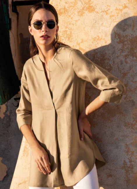Camicia tunica in lino primavera 2019 Camicia tunica in lino primavera 2019