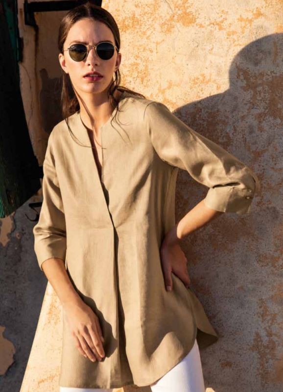 Camicia tunica in lino primavera 2019