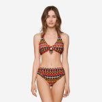 Costume stampa etnica con slip a vita alta Goldenpoint estate 2019