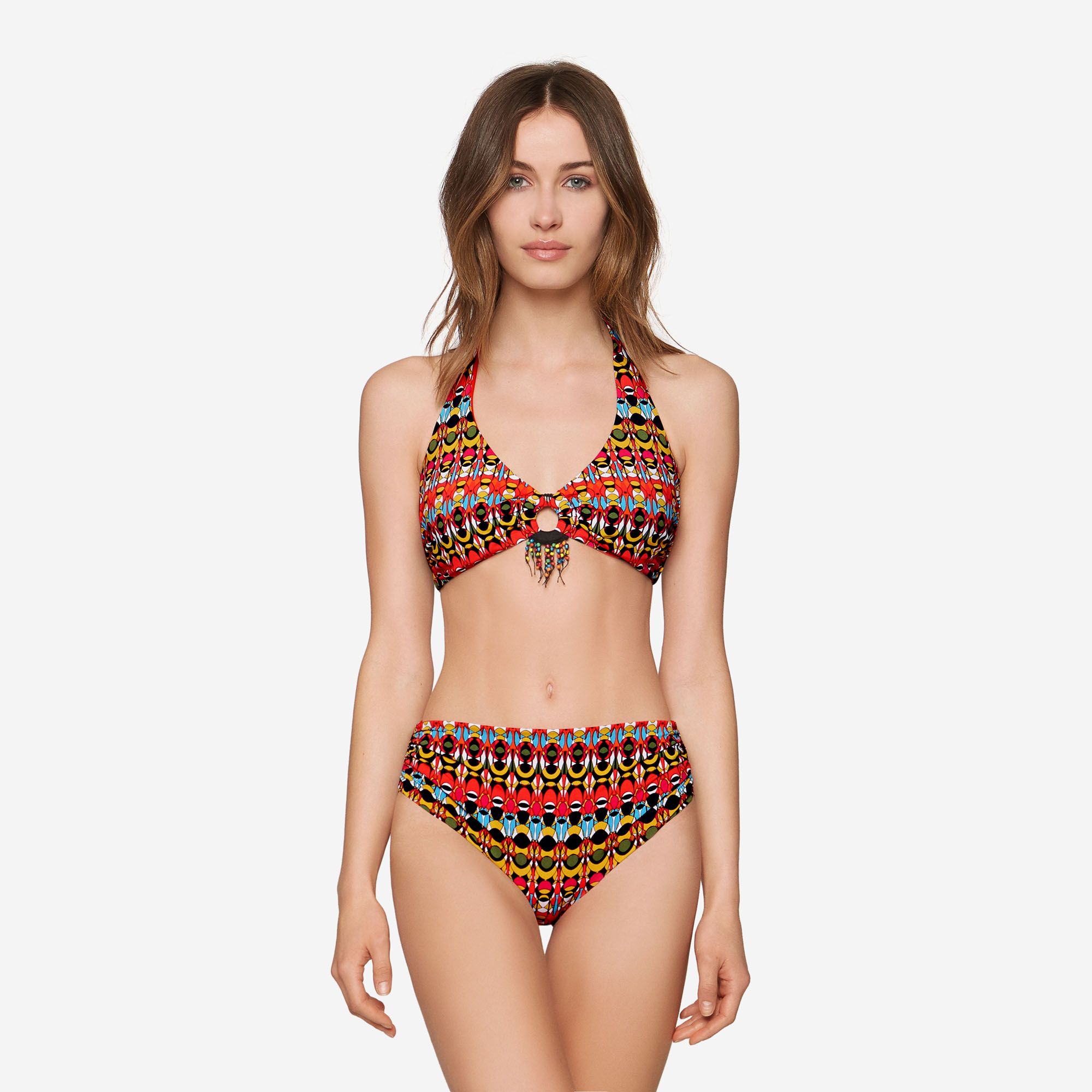 Costume stampa etnica con slip a vita alta Goldenpoint estate 2019