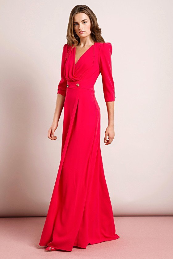 Elegante abito lungo da cerimonia Elisabetta Franchi collezione primavera 2019