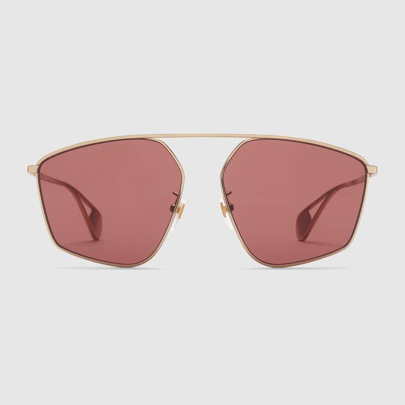 GUCCI occhiale da sole dalla forma geometrica in metallo