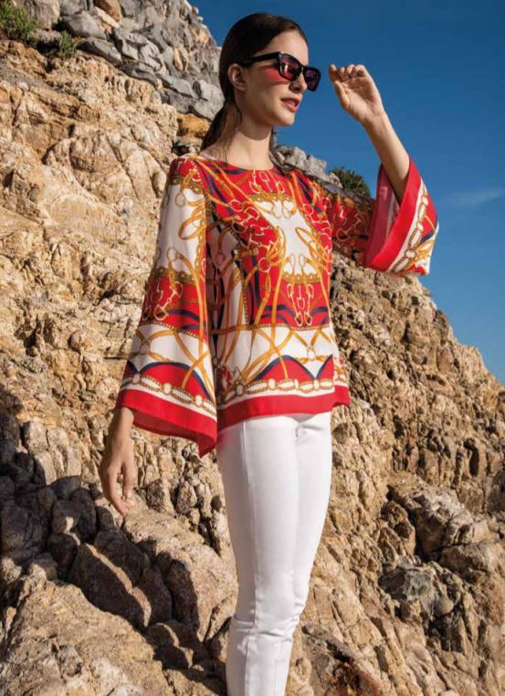 Maglia con le maniche a campana in fantasia foulard Nara Camicie s s 2019
