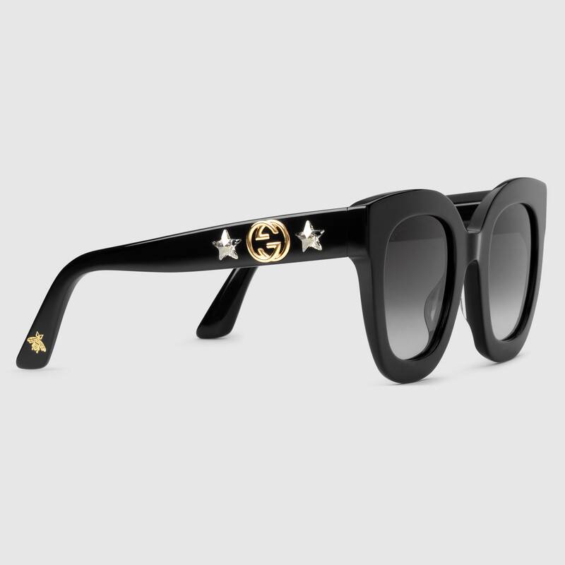 Occhiale da sole neri Gucci donna con stella 2019 prezzo 290 euro