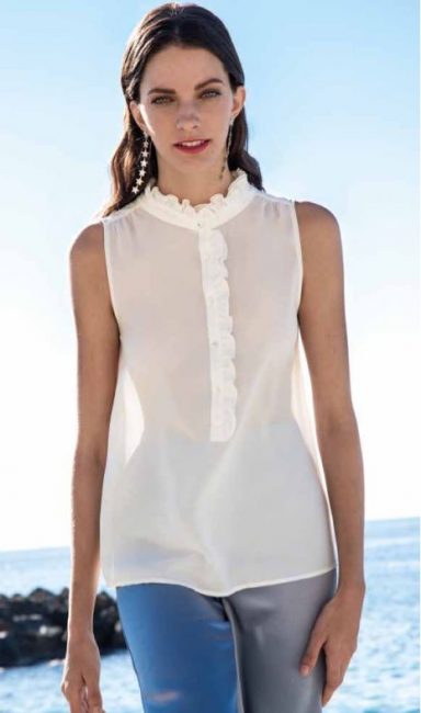 Top smanicato Nara Camicie catalogo estate 2019 Top smanicato Nara Camicie catalogo estate 2019