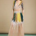 Vestito lungo in tulle con paillettes Elisabetta Franchi estate 2019
