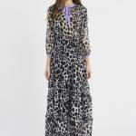 Abito lungo animalier Denny Rose collezione primavera estate 2019