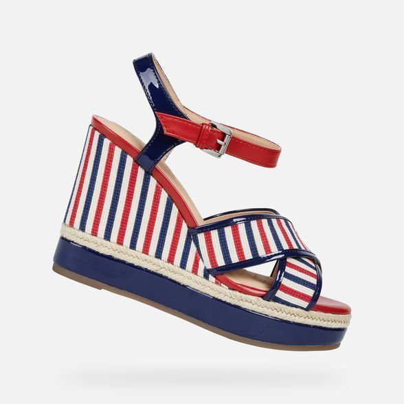 Geox sandali con zeppa a righe estate 2019