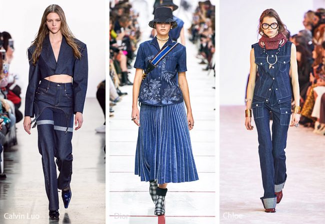 Abbigliamento in denim blu indaco moda inverno 2019 2020 Abbigliamento in denim blu indaco moda inverno 2019 2020