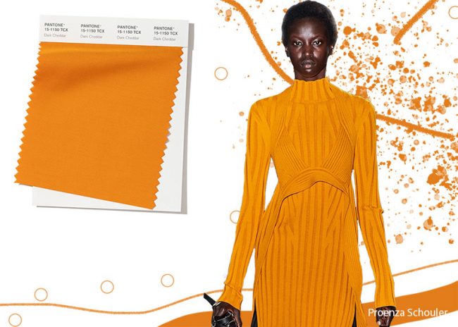 Dark Cheddar tendenza colori moda donna inverno 2019 2020 Dark Cheddar tendenza colori moda donna inverno 2019 2020
