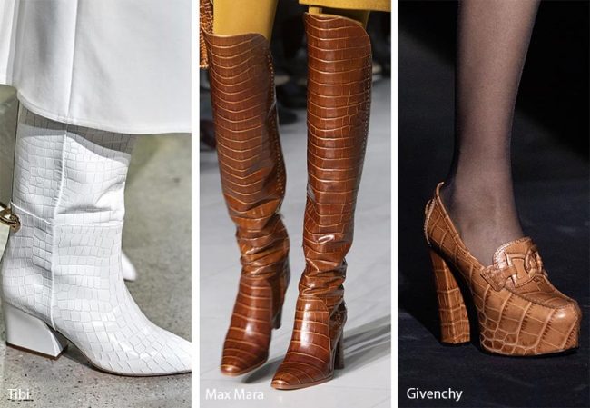 Scarpe e stivali effetto pelle coccodrillo moda inverno 2019 2020 Scarpe e stivali effetto pelle coccodrillo moda inverno 2019 2020