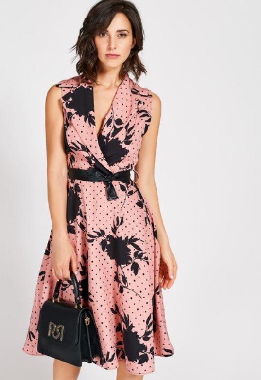 Vestito con gonna a ruota Rinascimento autunno inverno 2019 2020 prezzo 129 euro