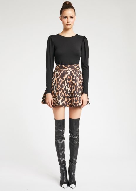 Abito con gonna animalier Denny Rose inverno 2019 2020 Abito con gonna animalier Denny Rose inverno 2019 2020