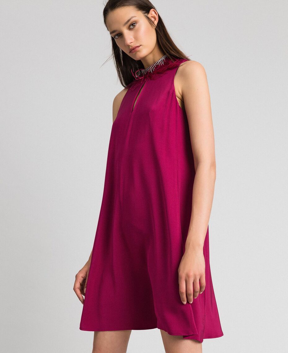 Abito corto da party Twinset color rosso lampone inverno 2019 2020