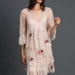 Abito romantico Twin Set in pizzo rosa inverno 2019 2020