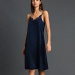 Abito sottoveste in raso blu Twinset inverno 2019 2020