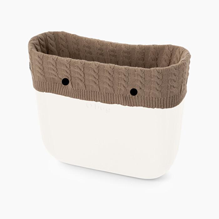 Bordo borsa o bag invernale 2019 2020 in lana con trecce colore sabbia