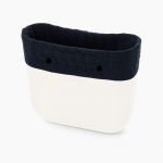 Bordo borsa o bag invernale in lana con trecce colore blu navy