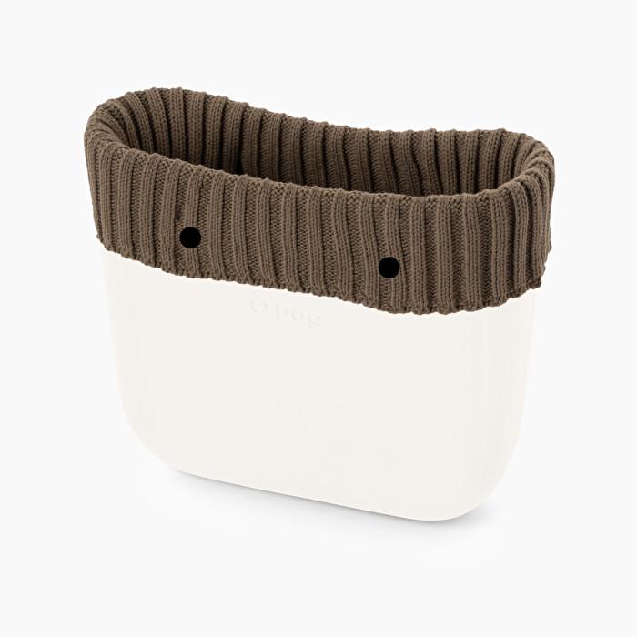 Bordo invernale borsa O bag in lana a coste larghe color tortora