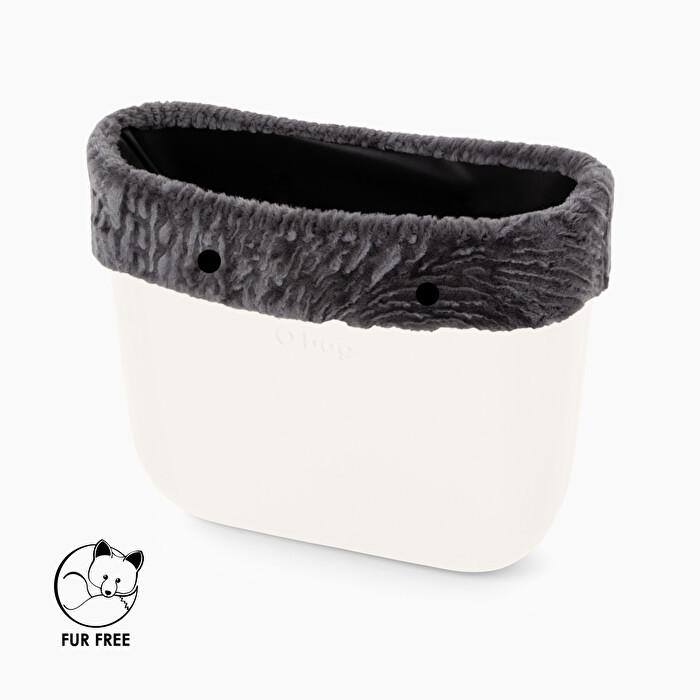 Nuovo bordo invernale borse O Bag in pelliccia sintetica rasata grigia