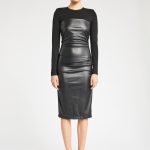 Abito tubino a maniche lunghe effetto pelle inverno 2019 2020 prezzo 129 euro