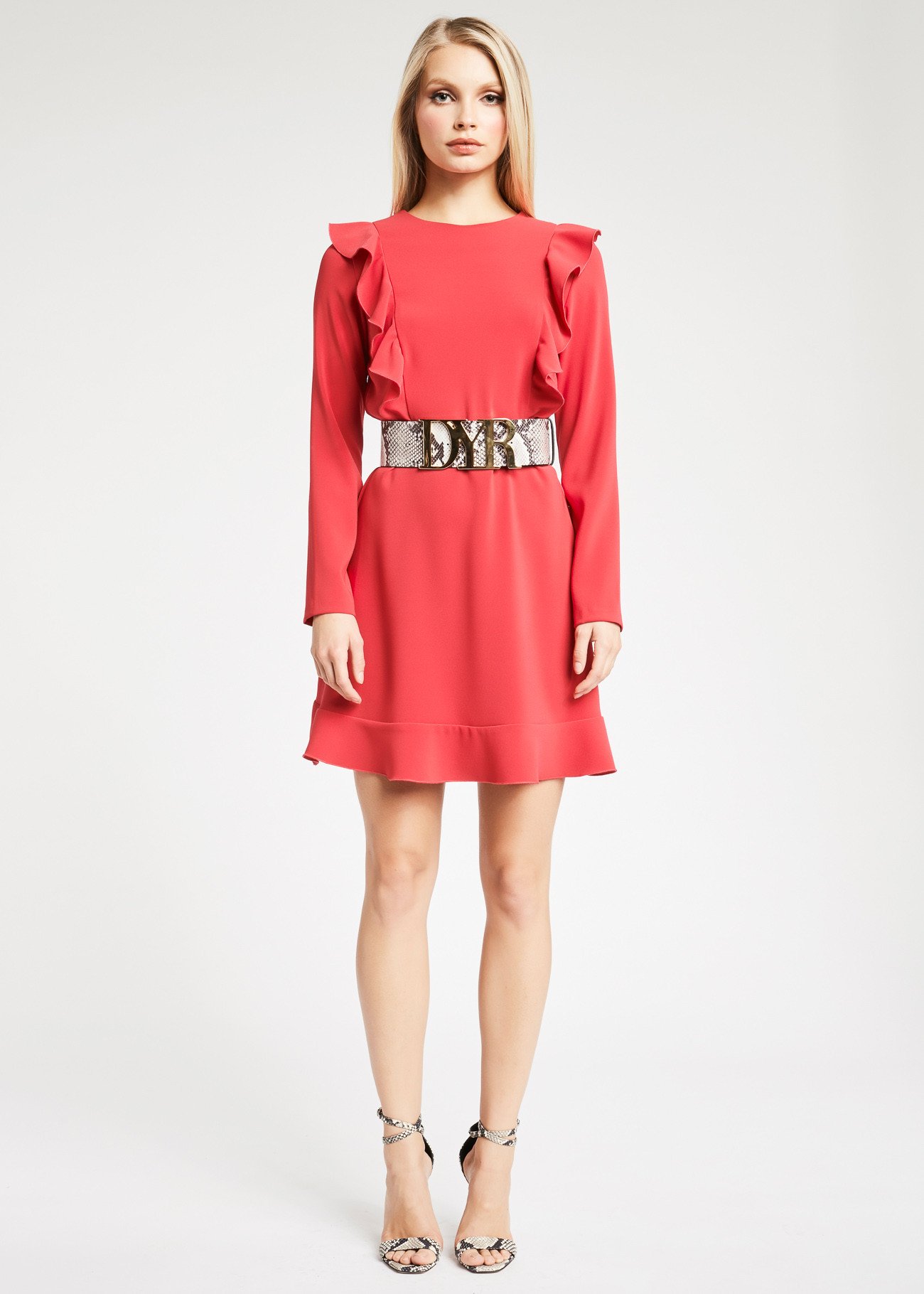 Denny Rose vestito con rouches collezione inverno 2019 2020