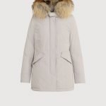 Luxury Arctic Parka Woolrich donna inverno 2019 2020 colore pearl con pelliccia