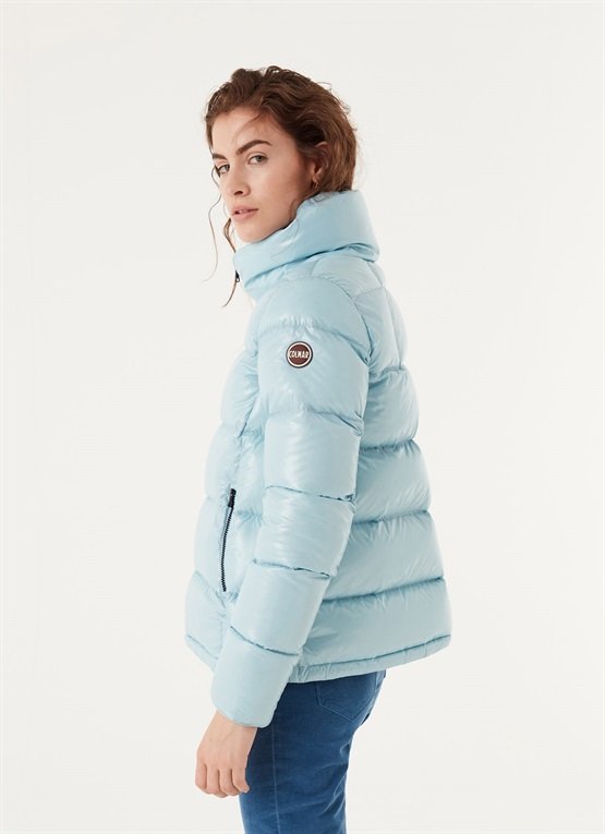 Nuovo piumino in tessuto lucido Colmar inverno 2020 colore azzurro soda