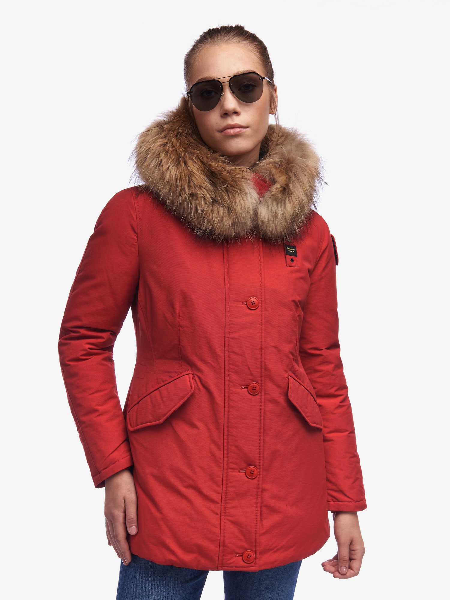 Parka Blauer donna collezione inverno 2020 in tessuto taslan rosso