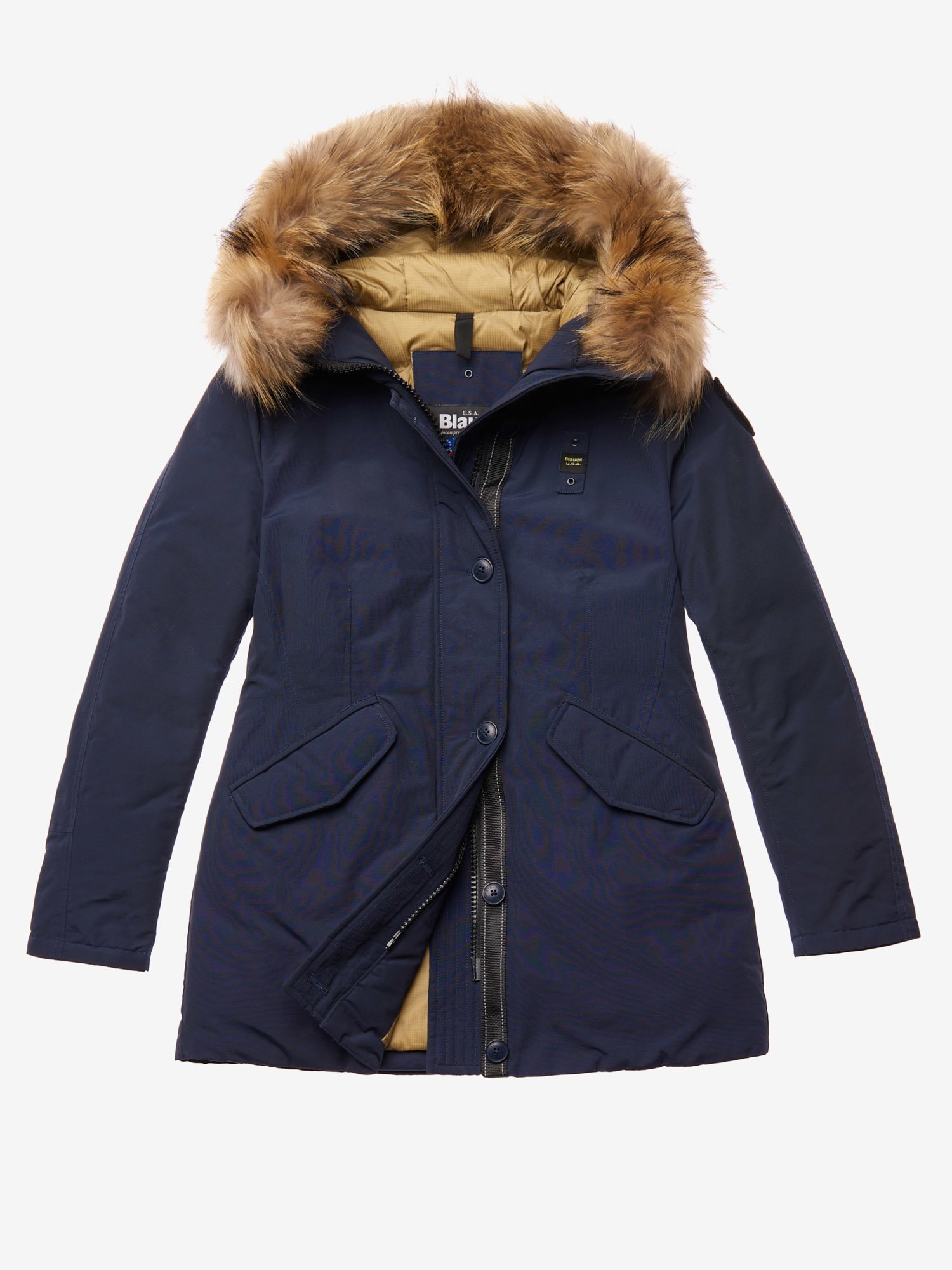Parka Blauer donna collezione inverno 2020 prezzo 573 euro colore blu in tessuto taslan
