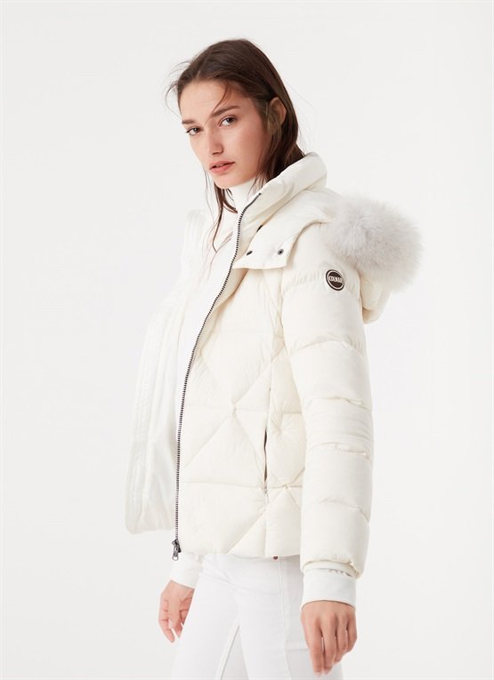 Piumino corto bianco Colmar donna inverno 2020