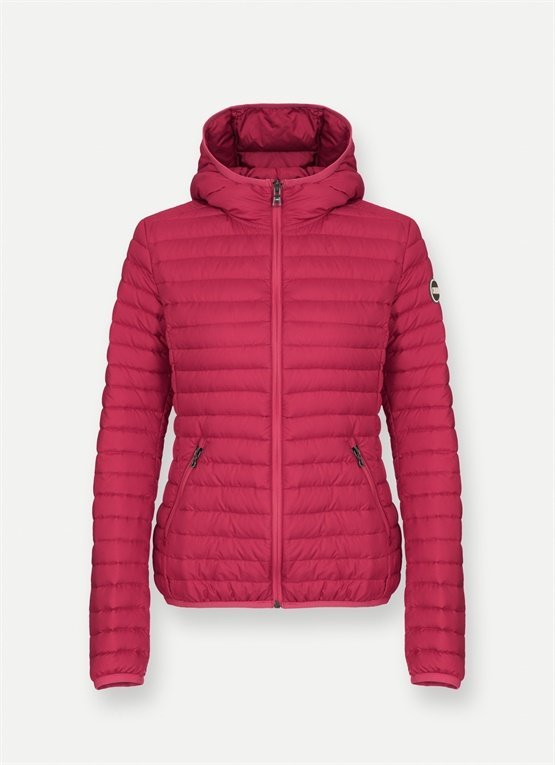 Piumino leggero 100 grammi donna Colmar con cappuccio rosso marmalade inverno 2019 2020