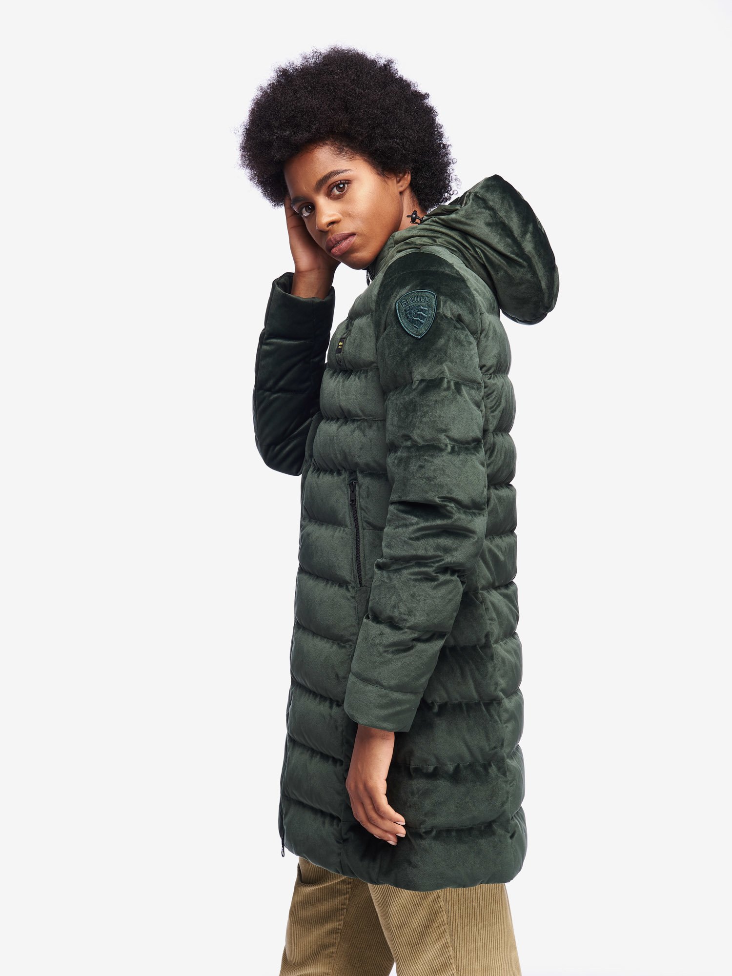 Piumino lungo in velluto donna Blauer inverno 2020