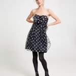 Abito bustier a pois con fiocco Motivi