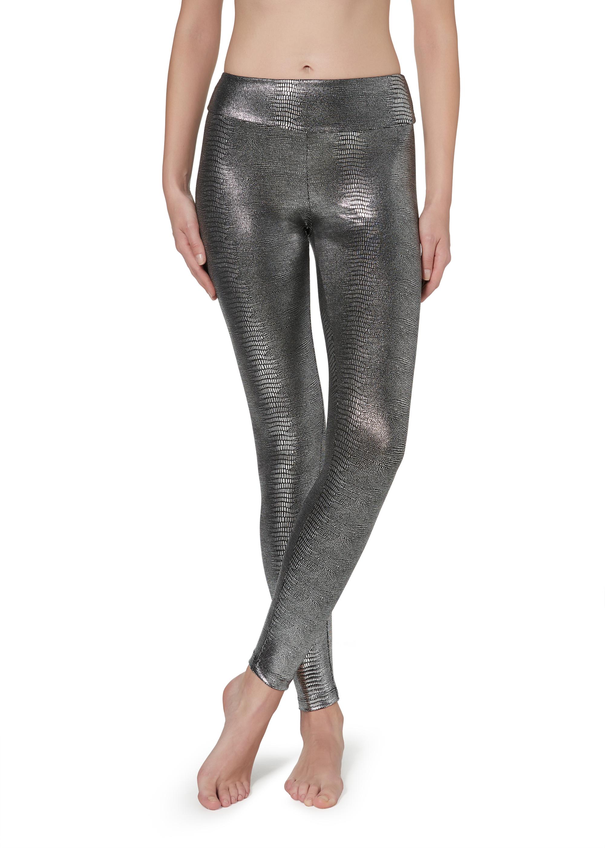 Leggings metallizzati stampa animalier Calzedonia inverno 2019 2020