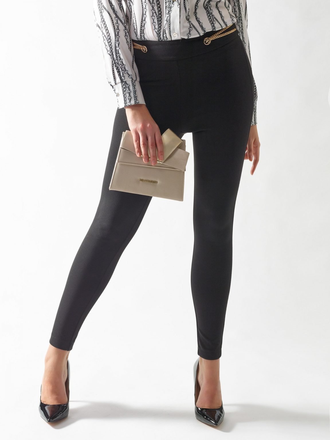 Rinascimento Black Polyester Casual Pants main image 1