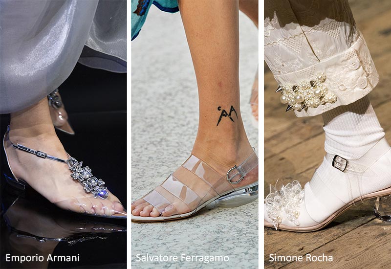 Sandali in PVC trasparente moda estate 2020