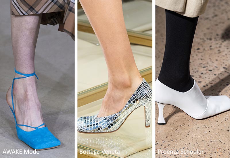 Scarpe con punta quadrata moda estate 2020