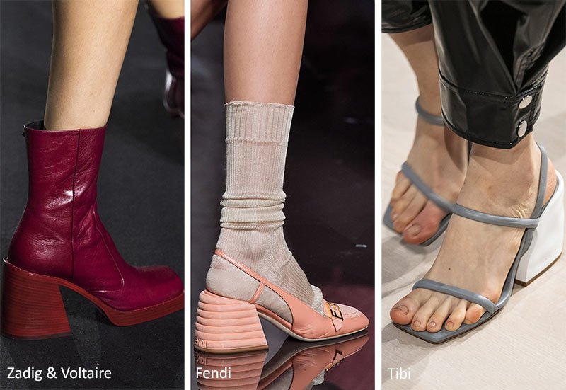 Tendenza Moda Scarpe e sandali tacco grosso a triangolo estate 2020